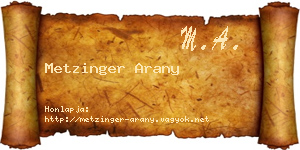 Metzinger Arany névjegykártya